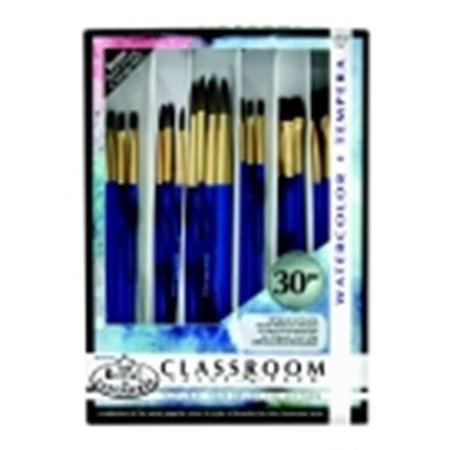 ROYAL BRUSH Royal Brush 1289640 Tax 3- Natural Brushes Classroom Value Pack; Assorted Size; Pack of 30 1289640